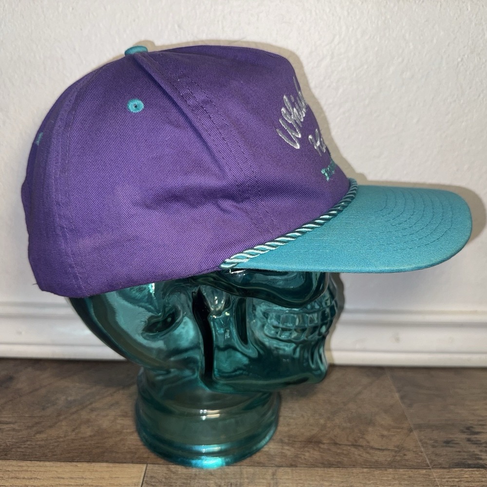 Whiskey Bent Hat Co. Brownsboro TX Roped Snapback Hat Cap Purple And Teal - Picture 2 of 8
